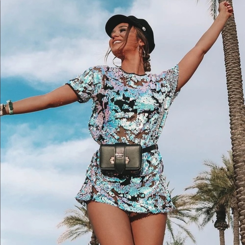 Sequence mesh dress